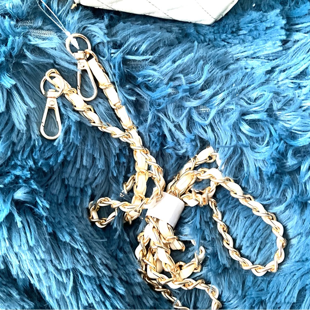 Valentino Orlandi White Quilted 7 by 5 Shoulder bag detachable strap Swarovski - Picture 5 of 8